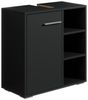 Badplaats Waschbeckenunterschrank Neptunus 60x30 cm Schwarz Matt - Stehender Badezimmerschrank mit 1 Tür und offenen Fächern Bild 1