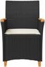 vidaXL Gartenstühle mit Kissen 2 Stk. Schwarz Poly Rattan Massivholz 368720 Bild 5