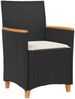 vidaXL Gartenstühle mit Kissen 2 Stk. Schwarz Poly Rattan Massivholz 368720 Bild 4