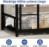 Metall-Etagenbett mit zwei Einzelbetten, Maße 90*190 cm / Schweres, stabiles Metallgestell / Geräuscharmes Design / Sicherheitsgeländer / Kein Boxspring erforderlich. Bild 4