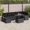 vidaXL Garten-Sofa-Set mit Kissen 8 pcs Schwarz 3348689 Bild 1