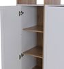 Schrank HWC-P43, Garderobenschrank Kleiderschrank Highboard 3 Türen MDF 200x120x55cm ~ Wotan-Eiche-Optik, weiß Bild 3