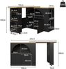 Bartisch aus MDF, ausziehbar mit Stauraum & LED, 135-205 x 39 x 100 cm, schwarz Bild 3