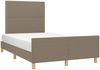 vidaXL Polsterbett mit Kopfteil Stoff Taupe 120x200 cm Bild 3
