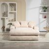 Flieks Relaxsessel Cord mit 3 Kissen, bequemes Einzelsitz-Bodensofa für Wohnzimmer & Büro, Beige Bild 2