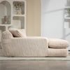 Flieks Relaxsessel Cord mit 3 Kissen, bequemes Einzelsitz-Bodensofa für Wohnzimmer & Büro, Beige Bild 3