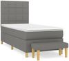 vidaXL Boxspringbett mit Matratze Stoff Dunkelgrau 90x190 cm Bild 2