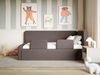 Selsey Fanko – Kinderbett 90x200 cm mit Rausfallschutz, Kopfteil rechts, Samt, Braun Bild 2