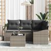 vidaXL Gartensofa-set mit Kissen 5 pcs Hellgrau Poly-Rattan 3355378 Bild 3