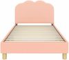 vidaXL Kinderbettgestell mit Kopfteil Rosa 90 x 200 cm Bouclé 42010977 Bild 4