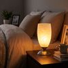Tischlampe, Metall, nickel-matt, Chrom, Opal Bild 3