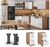 Küchenunterschrank R-Line Weiß Hochglanz 40 cm mit Schubladen, ohne Arbeitsplatte Vicco Bild 2