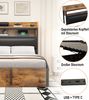 Bettgestell 140x200 cm mit Stauraum & USB – Polsterkopfteil, hydraulische Hubfunktion, Metall-Holz-Design Bild 5