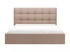 Vente-unique - MIRDAL Bett SamtStoff Beige - B 213 cm x H 106 cm x L 210 cm Bild 5
