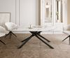 Esstisch Edge Boot 200x100 Keramik Calacatta Luxe Weiß-Gold-Grau Kreuzgestell Rechteck Schwarz Bild 2