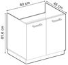Spülenunterschrank R-Line Schwarz Hochglanz 80 cm ohne Arbeitsplatte Vicco Bild 2
