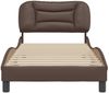 Einzelbettgestell Design für Erwachsene ohne Matratze Braun 90x200 cm Kunstleder d4114e Bild 4