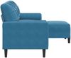 vidaXL 3-Sitzer-Sofa mit Hocker Blau 180 cm Samt 3278276 Bild 4