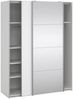 Dmora Kleiderschrank 2 Türen Seraphine, Schlafzimmermöbel, Schrank, Garderobe, 150x61 h200 cm, Glänzendes Weiß Bild 4