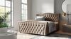 Boxspringbett Schlafzimmerbett TURHAN 120x200cm Stoff Elisa Velvet Cappuccino Bild 1