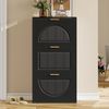 Merax Schuhkipper Schmal mit 3 Klappen, Schuhschrank, Schuhschrank Schuhkommode für Flur Wohnzimmer, Schwarz, 60 x 24 x 114cm Bild 5