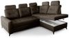 Ecksofa Schlafsofa Sofa WENDIE Stoff Hold Me Dunkelbraun Ottomane Rechts Bild 2
