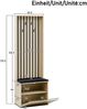 Merax Garderobenschrank mit Spiegel und Sitzbank –Modernes Flurmöbel-Set mit ausziehbarer Kleiderstange, Schuhablage, 4 Haken und Polsterbank, Holzfarbe Bild 5