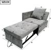 Merax Polsterbett Daybett Schlafsofa 3 in 1 Multifunktions-Schlafsofa, Leinenstoffsofa mit verstellbarer Rückenlehne, Liegesofa für kleine Räume, Grau Bild 4