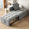 Merax Polsterbett Daybett Schlafsofa 3 in 1 Multifunktions-Schlafsofa, Leinenstoffsofa mit verstellbarer Rückenlehne, Liegesofa für kleine Räume, Grau Bild 2