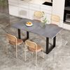 Merax 4er set Esszimmerstuhl, Freizeitstuhl mit vier Stützbeinen aus Metall, Rattan-Freizeitstuhl, Wohnzimmer- und Schlafzimmerstuhl, Braun Bild 3