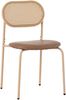 Merax 4er set Esszimmerstuhl, Freizeitstuhl mit vier Stützbeinen aus Metall, Rattan-Freizeitstuhl, Wohnzimmer- und Schlafzimmerstuhl, Braun Bild 5