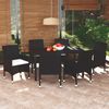 vidaXL 7-tlg. Garten-Essgruppe mit Kissen Poly Rattan Schwarz 3094976 Bild 2