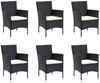 vidaXL 7-tlg. Garten-Essgruppe mit Kissen Poly Rattan Schwarz 3094976 Bild 4