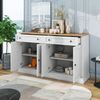 Sideboard, 150x40x86 cm, Sideboard in Weiß & Naturholzoptik, 4 Türen & 2 Schubladen Bild 3