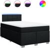 Boxspringbett mit Matratze, Stoff, Viereckige, grauer Fuß, Schwarz, 120x200 cm, true Bild 2