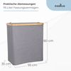 osoltus Wäschesortierer Nelson 2-Fach Wäschekorb Bambus grau 60 x 55 cm Bild 3