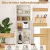 COSTWAY Küchenbuffet Küchenschrank mit Arbeitsplatte, Weiß 166cm Bild 2