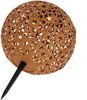 LED Solar Metall Gartenkugel Rostoptik Ø 20 cm warmweiss Bild 2