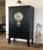 Vintage Asia Asiatische Möbelkombination Schrank Hochzeitsschrank Regal Rundregal Chinesisch Schwarz Bild 4