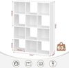 EUGAD Bücherregal, 1-tlg, 4 Ebenen, mit 12 Fächern, freistehendes Würfelregal Bild 3