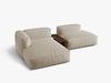 Micadoni Ecksofa Martina 2-Sitzer mit Couchtisch Links Strukturierter Stoff Helles Beige Bild 3