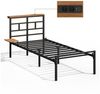 Yaheetech Metallbett Stabiler Bettrahmen mit LED-Beleuchtung & Ladestation, Einzelbett 90 × 200 cm Bettgestell mit Stauraum unter dem Bett Bild 2