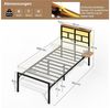 Yaheetech Metallbett Stabiler Bettrahmen mit LED-Beleuchtung & Ladestation, Einzelbett 90 × 200 cm Bettgestell mit Stauraum unter dem Bett Bild 4