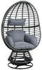 Polyrattan Loungesessel Schwingsessel Rattan Sessel Relaxsessel Stuhl Anthrazit Bild 3