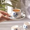 KARACA Iznik New Form Kaffeeservice Fur 6 Personen, 100ml 6x Espressotasse und 6x Untertasse, Robuste Mokkatasse, Dicker Trinkrand, Espressotassen, Porzellan Bild 3