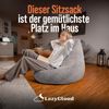LazyCloud Sitzsack für Erwachsene mit integrierter [Nackenstütze] Cord | XXL Indoor Bean Bag mit Füllung | perfekt als Chill-, Lese- oder Gaming Sessel (90 x 80 x 70 cm) (Leichtgrau) Bild 2