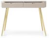 Selsey 'Zova' Schminktisch mit 2 Schubladen, greige mit goldenen Beinen, ca. 80 x 103 x 49 cm Bild 2