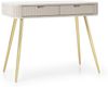Selsey 'Zova' Schminktisch mit 2 Schubladen, greige mit goldenen Beinen, ca. 80 x 103 x 49 cm Bild 4