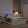 vidaXL Ottoman-Bett mit Matratze & LEDs Creme 120x200 cm Stoff 3312220 Bild 3