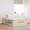 vidaXL Ottoman-Bett mit Matratze & LEDs Creme 120x200 cm Stoff 3312220 Bild 4